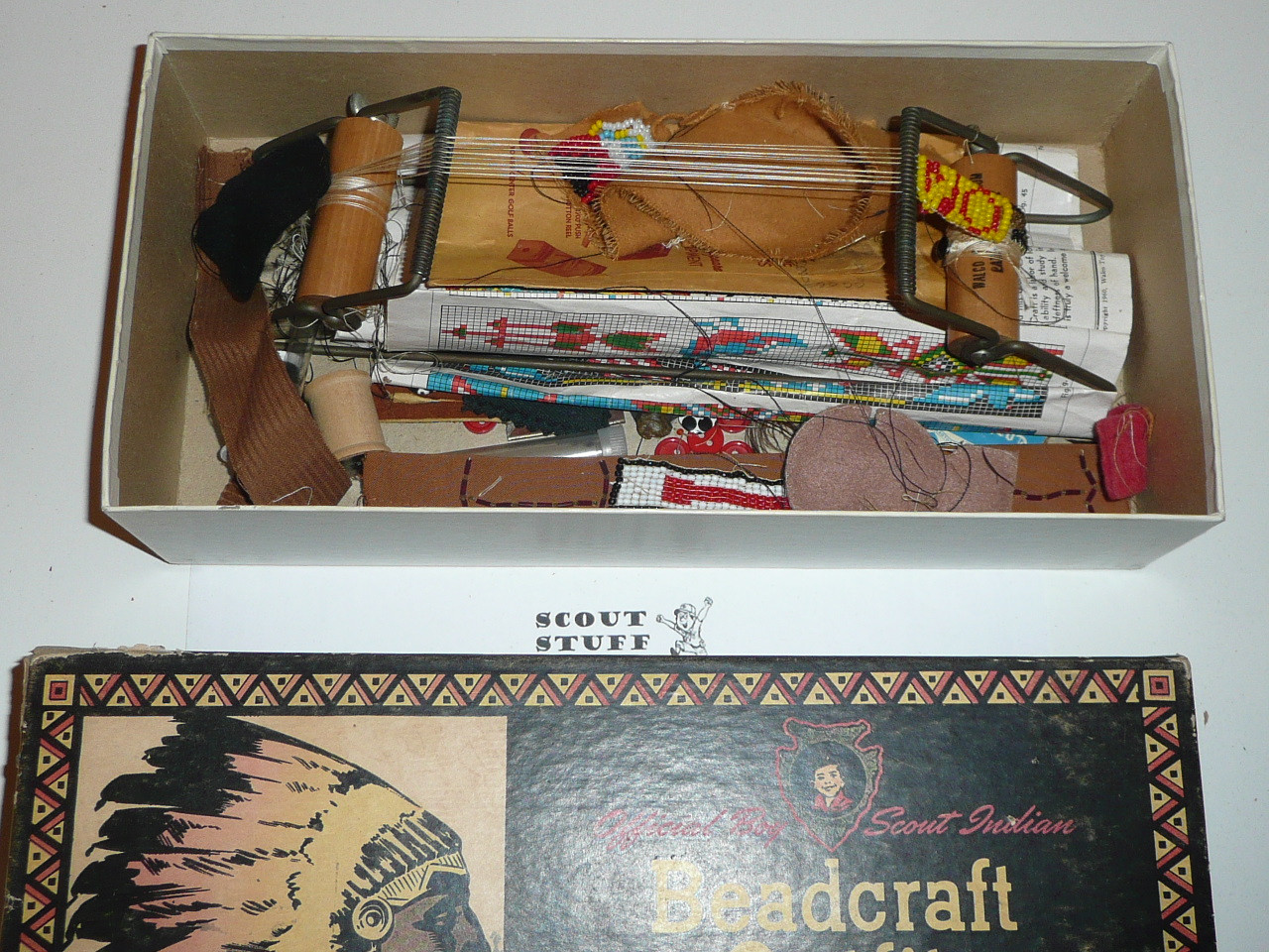 1950's Boy Scout Indian Beadcraft Outfit Set, used with materials in original box #5