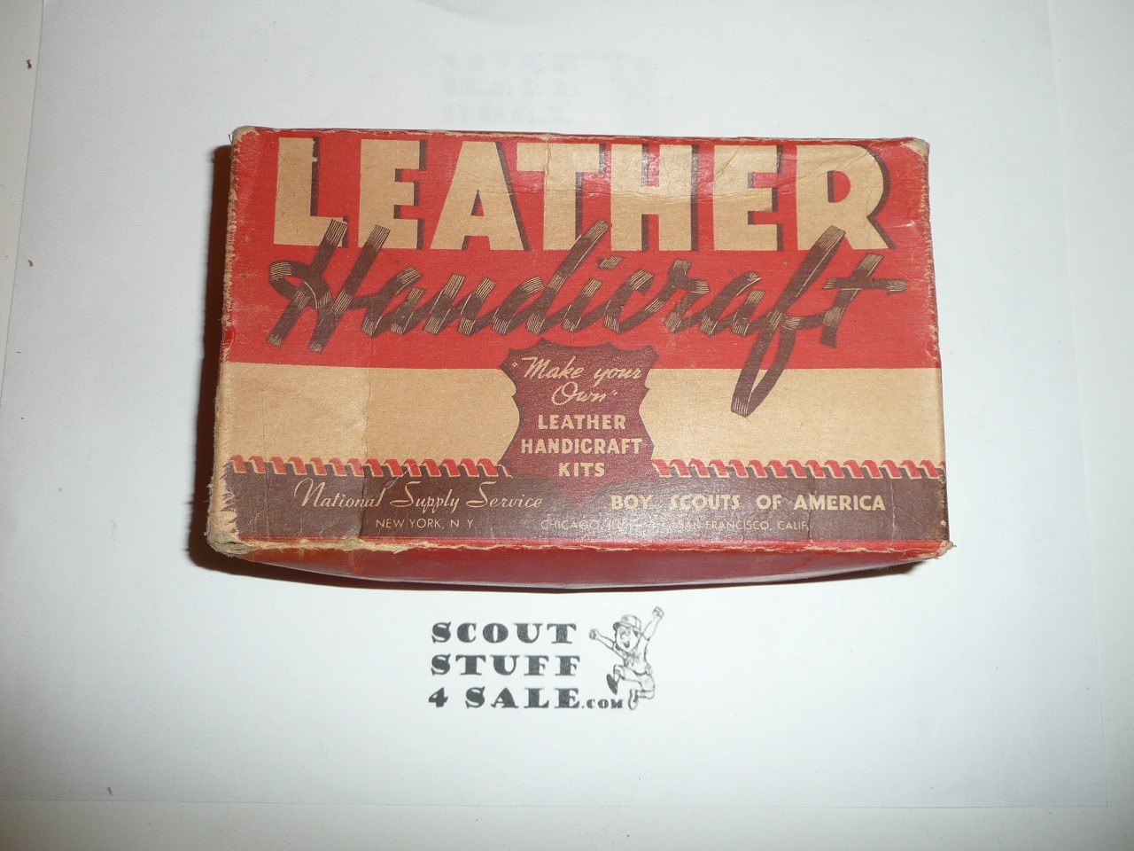 1950's Boy Scout Leather Handicraft Project BOX, Box only