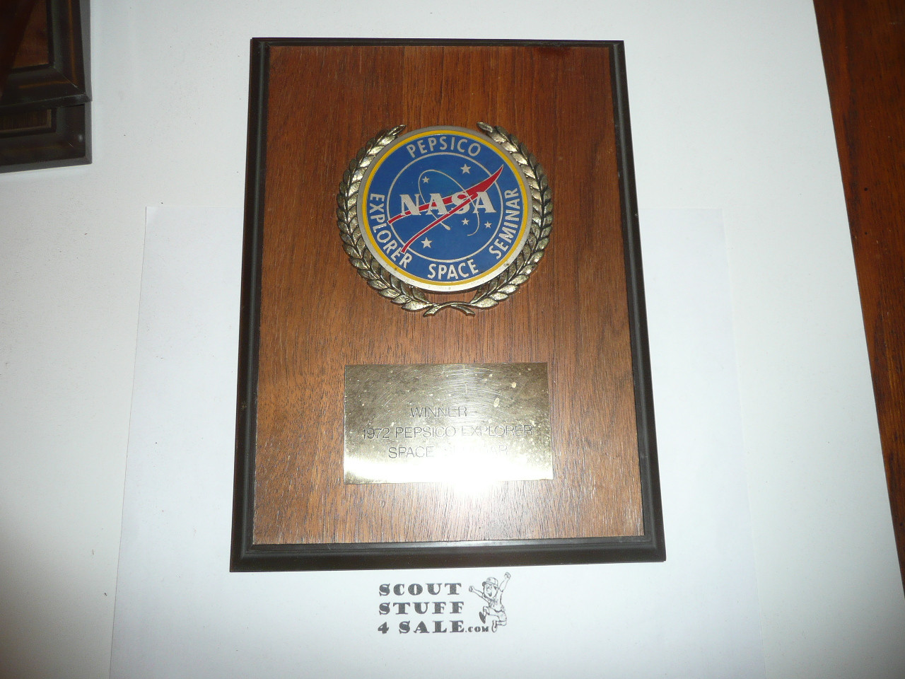 1972 Pepisco NASA Explorer Scout Space Seminar Plaque, RARE