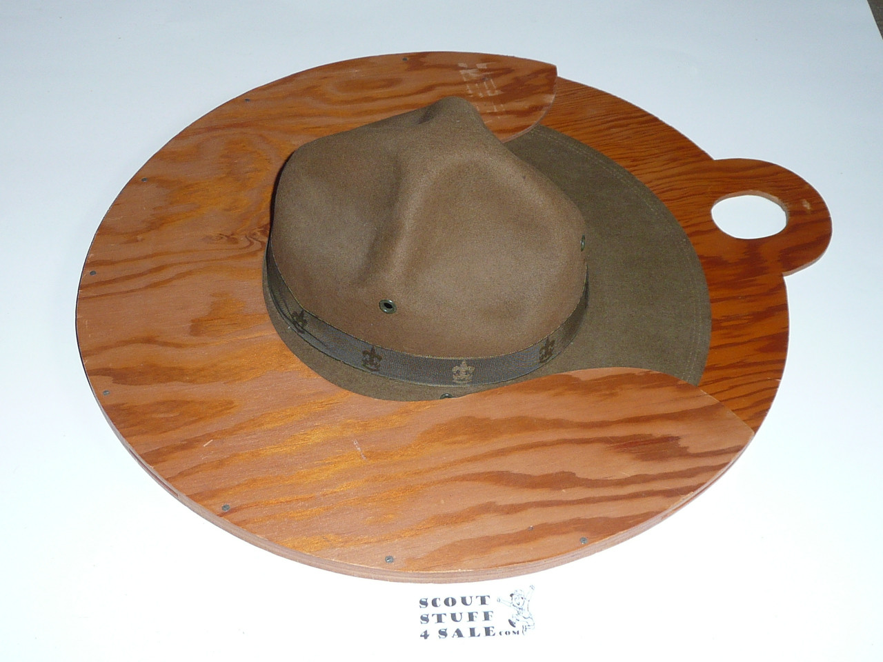 Early Official Boy Scout Campaign Hat (Smokey the Bear hat), size 6 3/4, like new with wood flatener, CH13