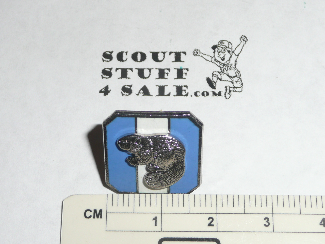 Silver Beaver Lapel Pin, 1950's, Robbins hallmark, Silver with enamel, MINT