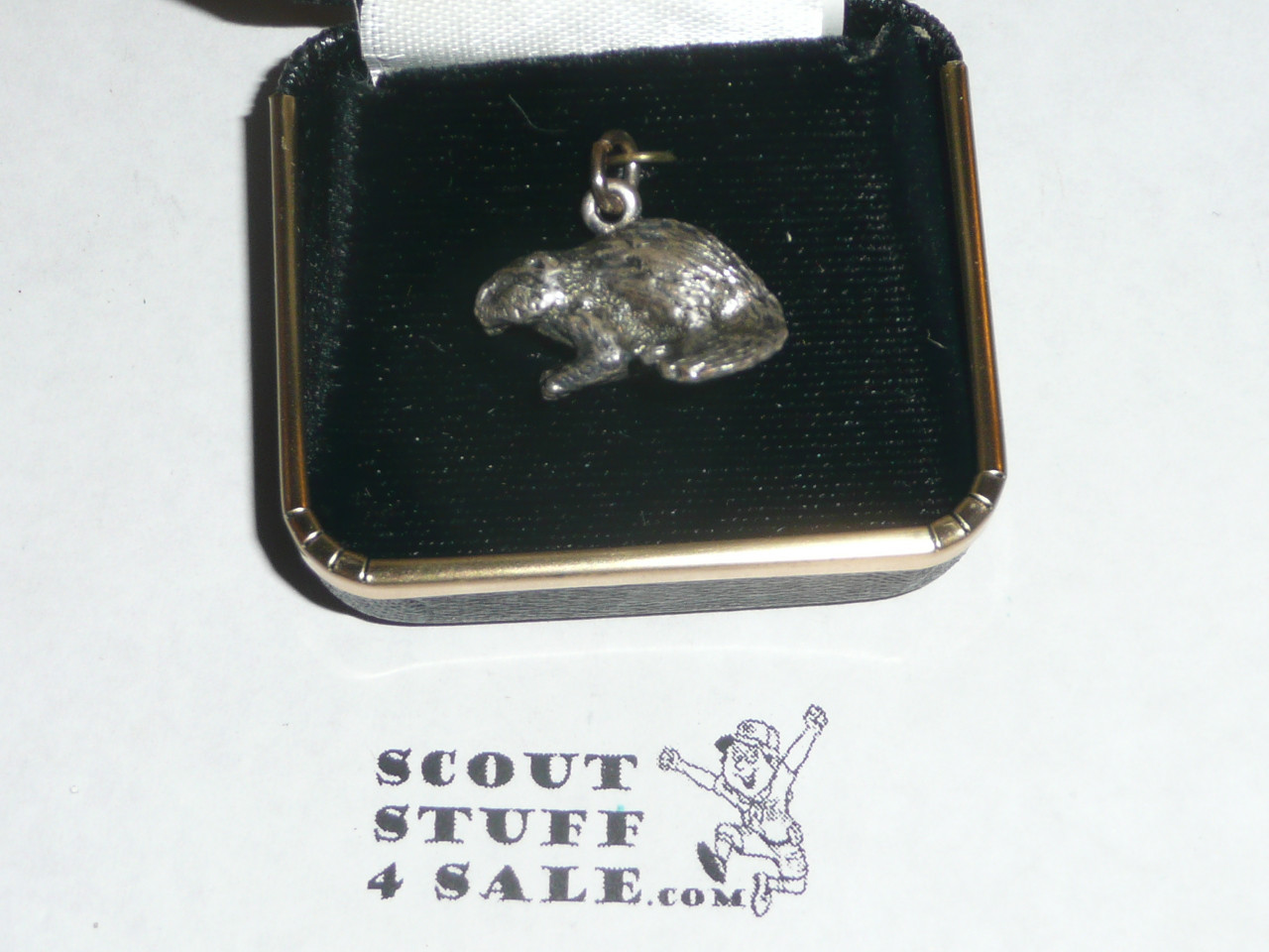Silver Beaver Award Charm, 1970's, New in Stange mfg box