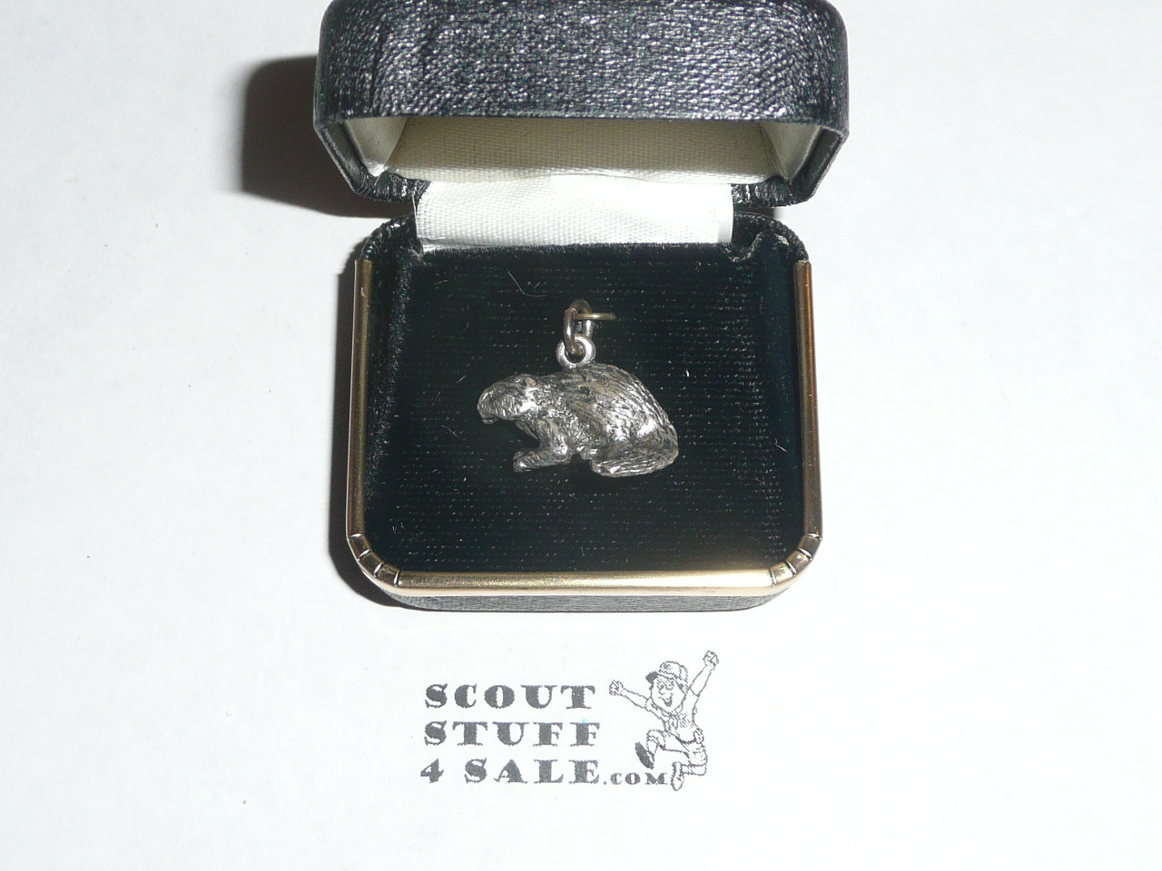 Silver Beaver Award Charm, 1970's, New in Stange mfg box