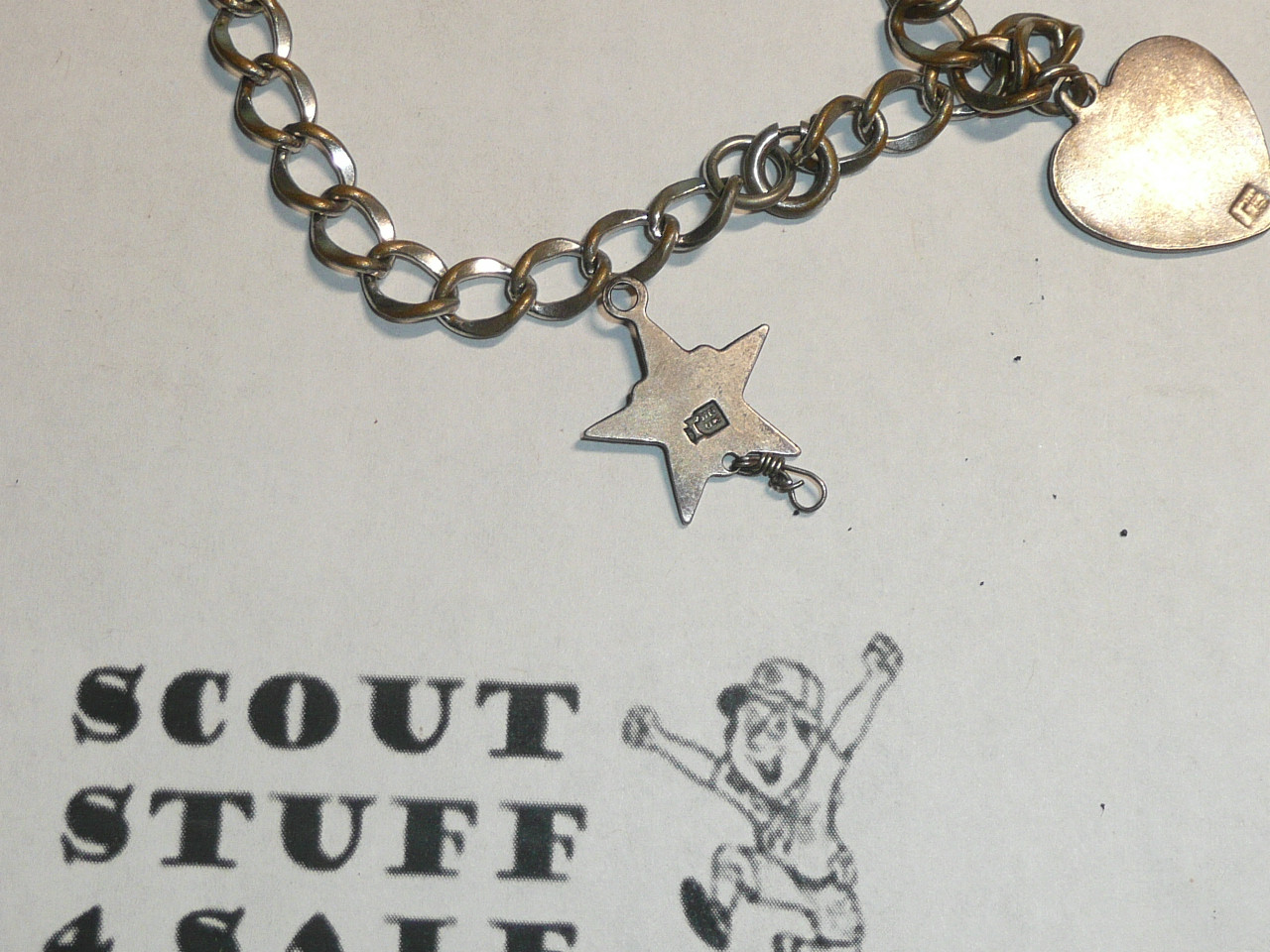 Boy Scout Charm Bracelet with STERLING Charms, Robbins Halmark, Very nice