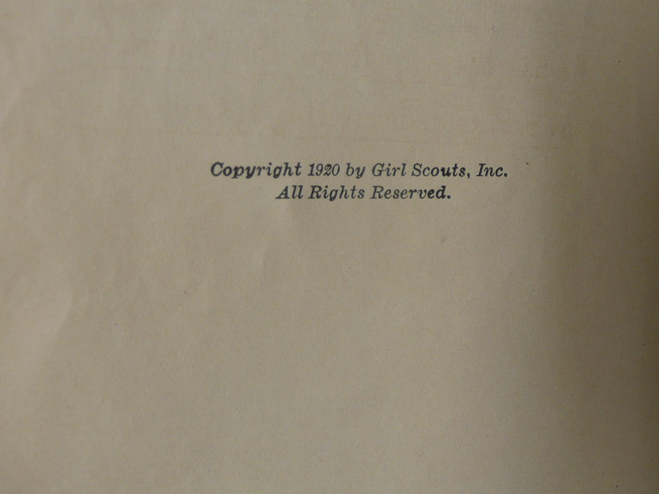 1920 Scouting for Girls, Official Girl Scout Handbook, First edition, first printing