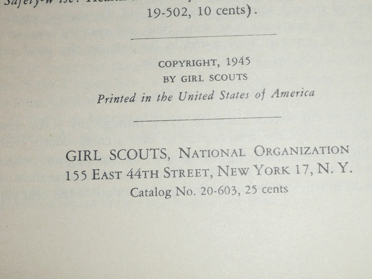 1945 Day Hikes, Girl Scouts of America