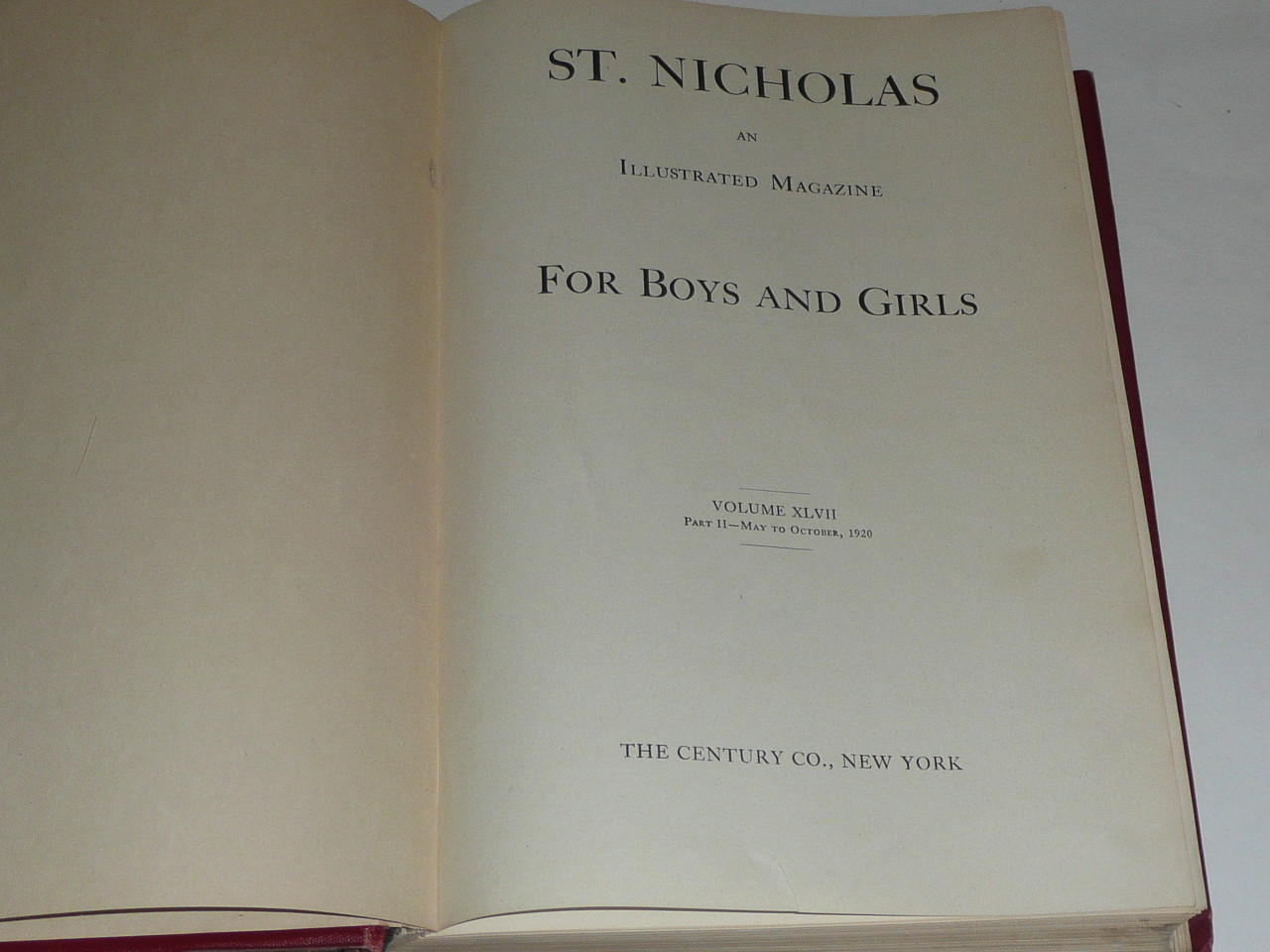 St. Nicholas Illustrated for Boys and Girls (1920) Vol 1 and 2 Childrens Magazine Book