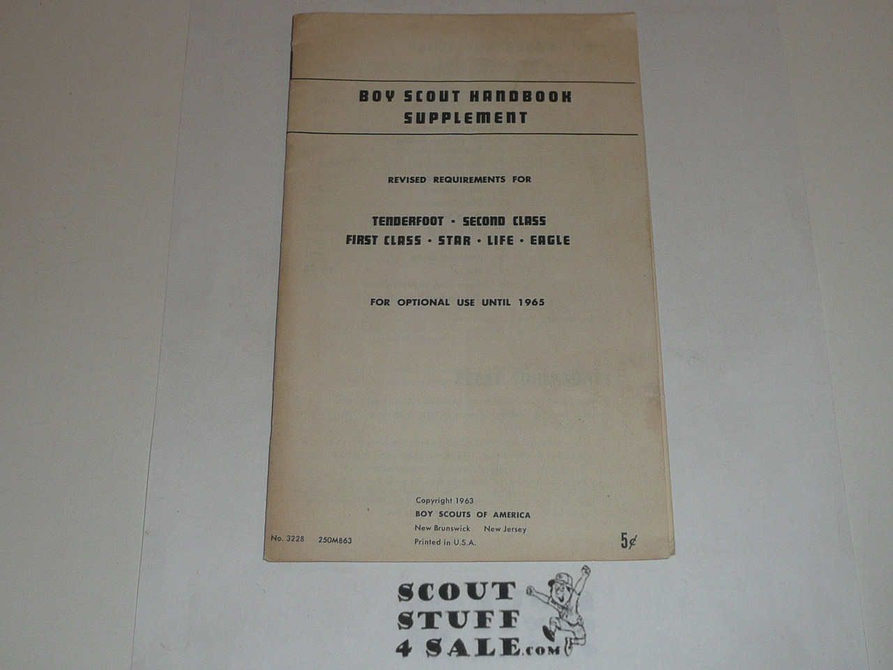 1963 Boy Scout Handbook Supplement, 8-63 Printing
