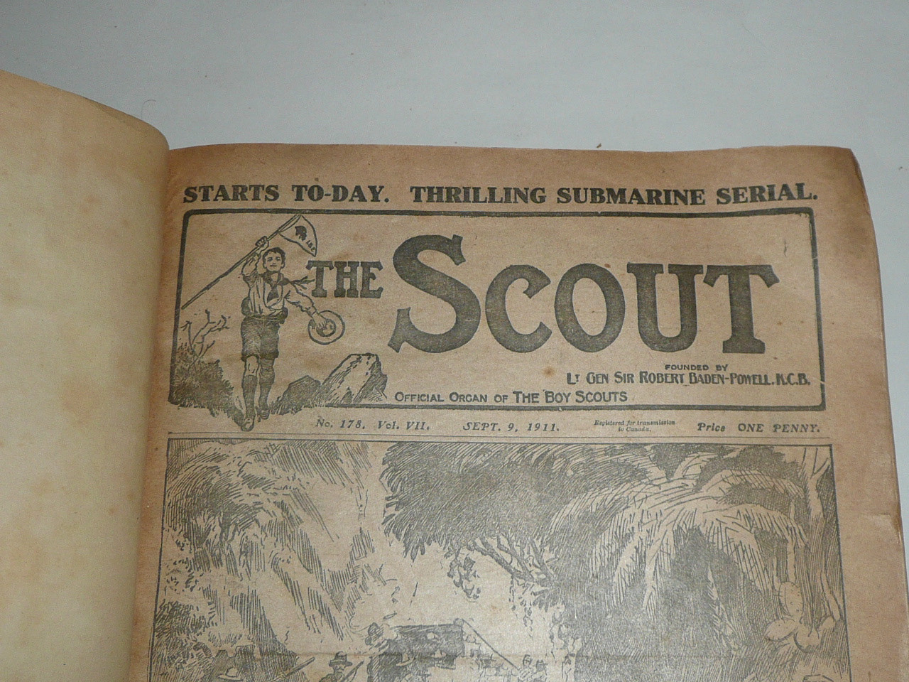 1911-1912 Bound complete volume of "The Scout", United Kingdom Youth Scout Magazine