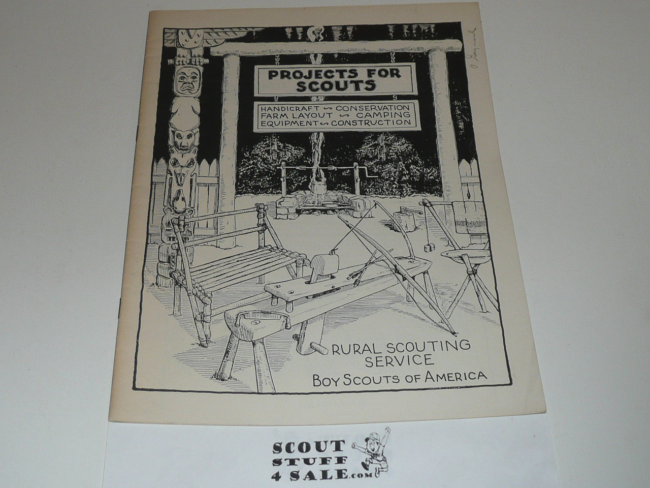 1951 Projects for Scouts, Rural Scouting Service, Handicraft Conservation, Farm Layout, Camping Equipment, Great book