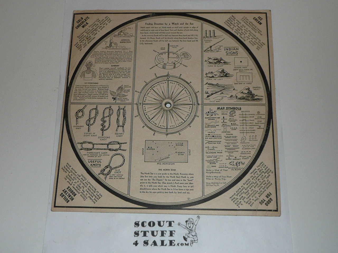 Scout Related Great Outdoor Signal and Code Dial with Boy and Girl Scouts