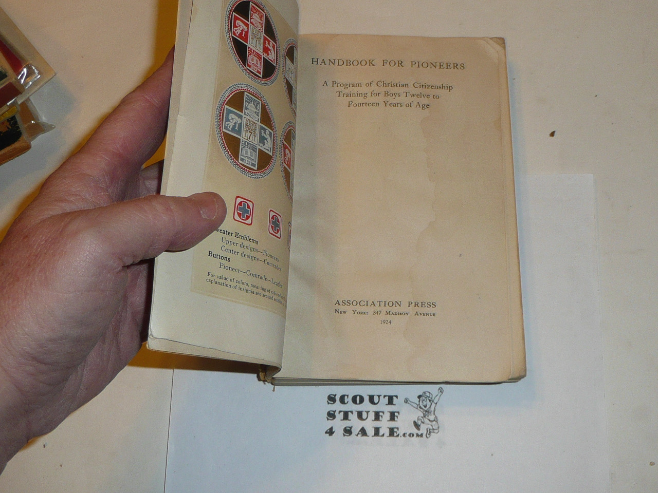 1924 Handbook for Pioneers, Christian Citizenship Program, some spine wear