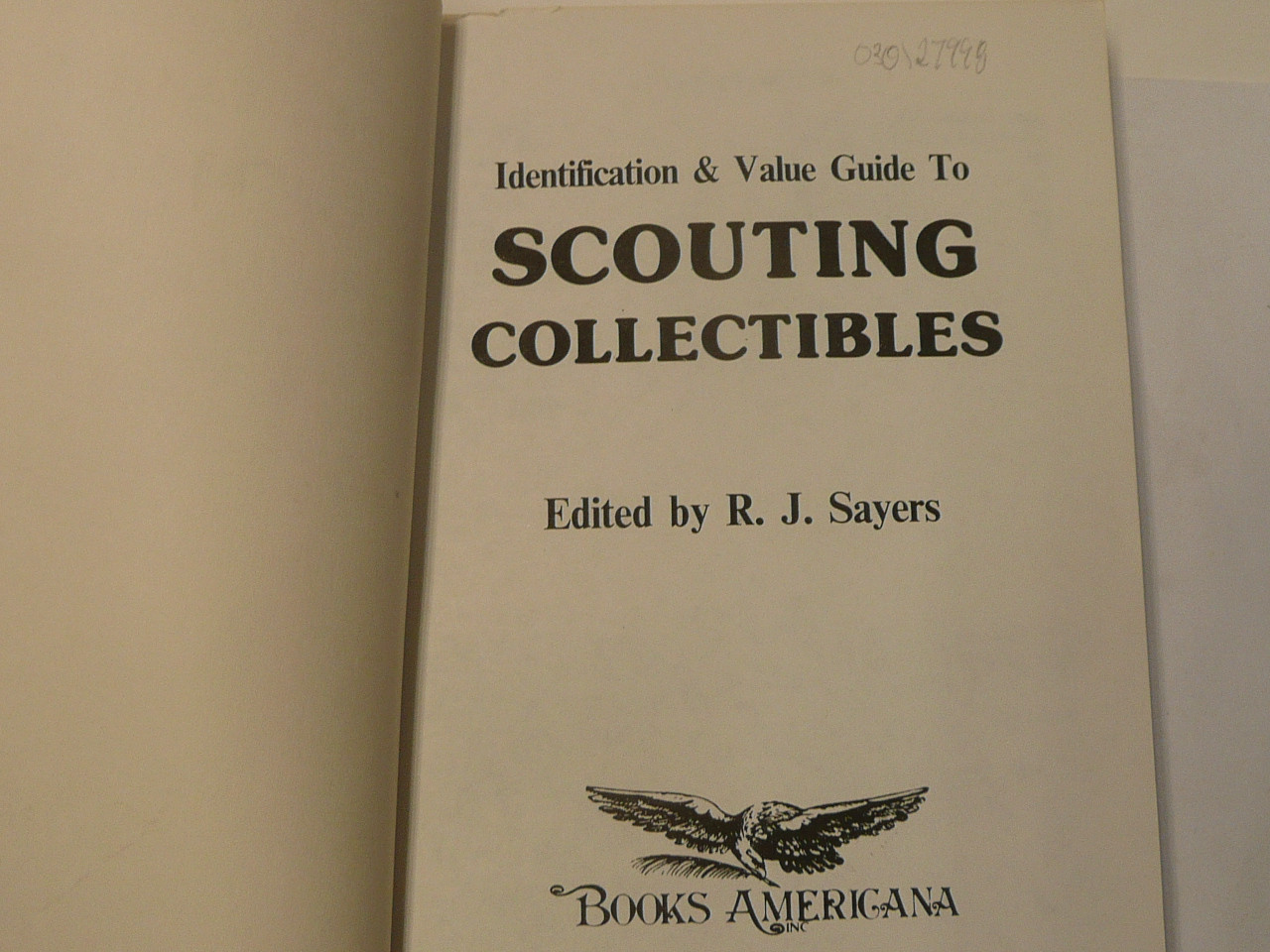 Identification & Value Guide to Scouting Collectibles, by R. J. Sayers, 1984 printing
