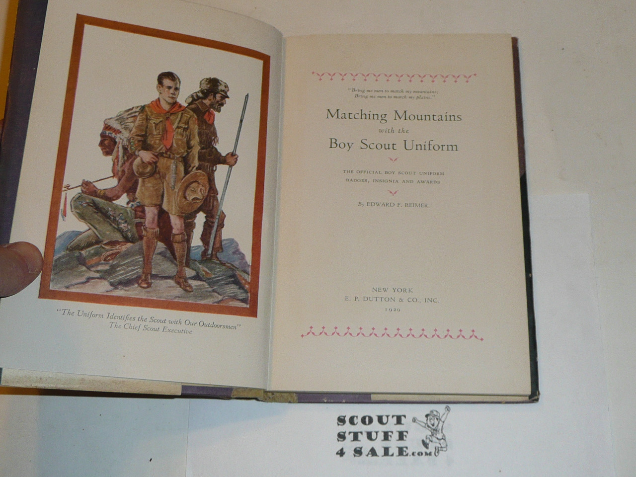 1929 Matching Mountains with the Boy Scout Uniform, hardbound with dust jacket