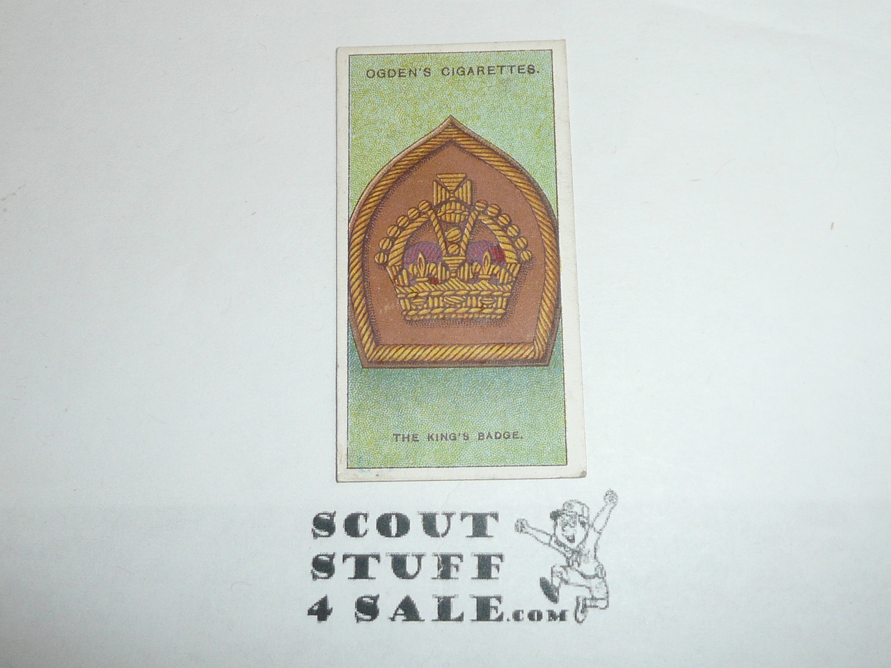 Ogden Tabacco Company Premium Card, First Boy Scout Series of 50 (Blue Backs), Card #48 The King's Badge, 1911