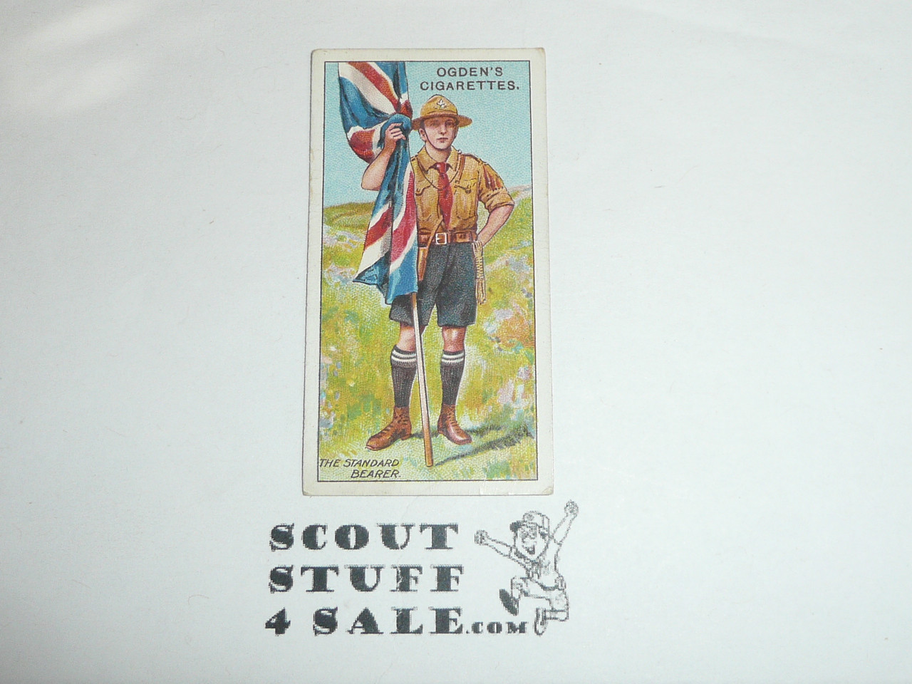 Ogden Tabacco Company Premium Card, Second Boy Scout Series of 50 (Blue Backs), Card #51 Standard Bearer, 1912