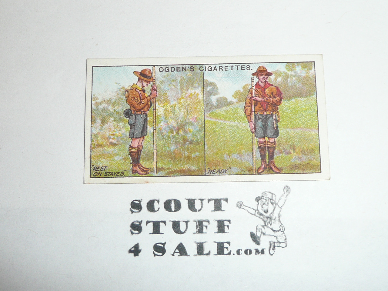 Ogden Tabacco Company Premium Card, Second Boy Scout Series of 50 (Blue Backs), Card #57 Scouts' Drill, 1912