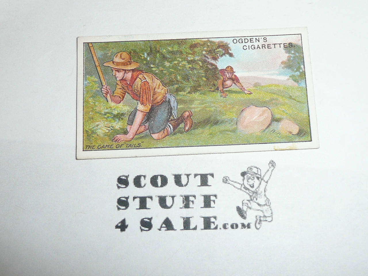 Ogden Tabacco Company Premium Card, Second Boy Scout Series of 50 (Blue Backs), Card #72 The Game of Tails, 1912