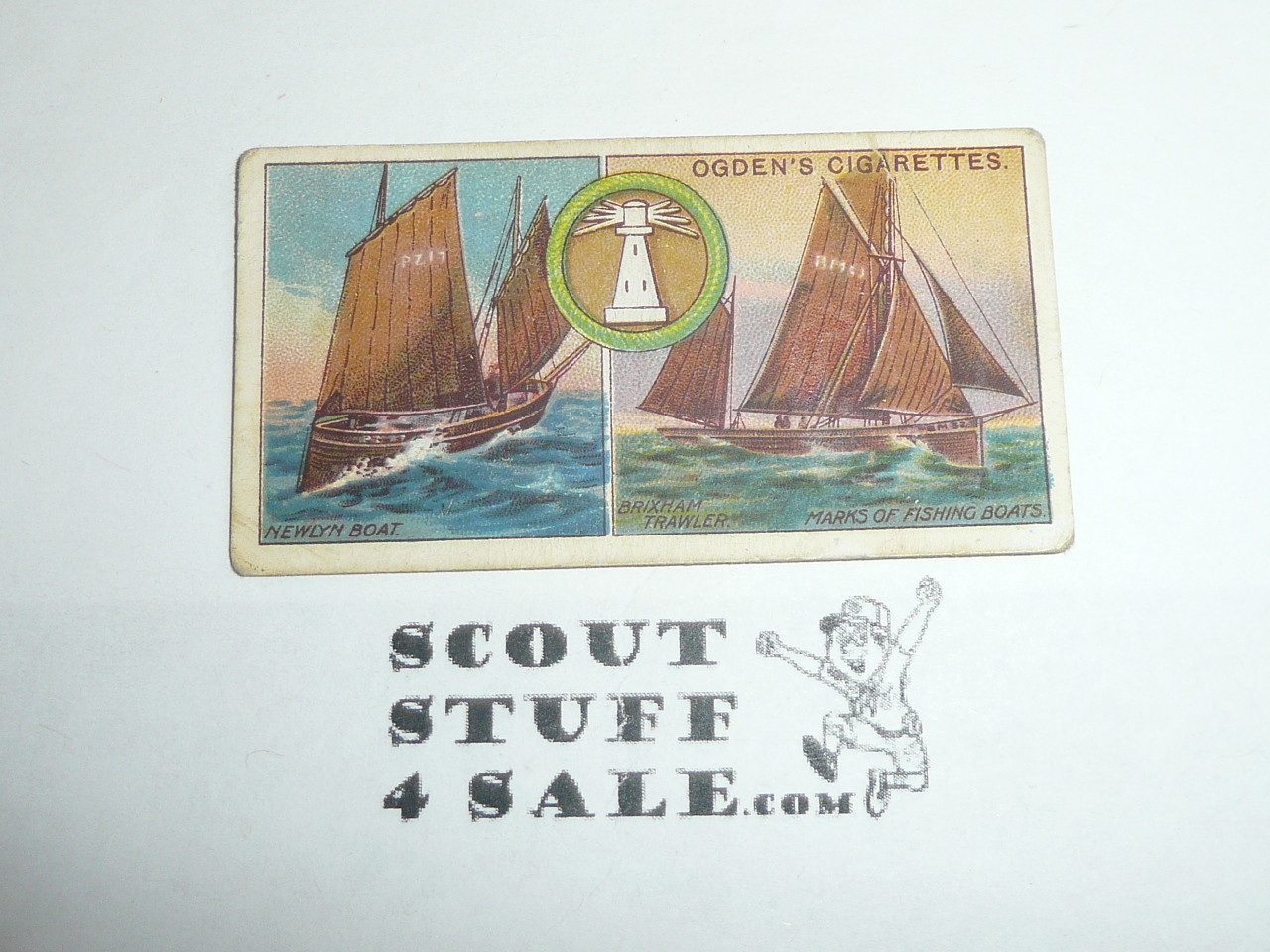 Ogden Tabacco Company Premium Card, Fourth Boy Scout Series of 50, Card #169 Marks of Fishing BoatsBoats, 1913