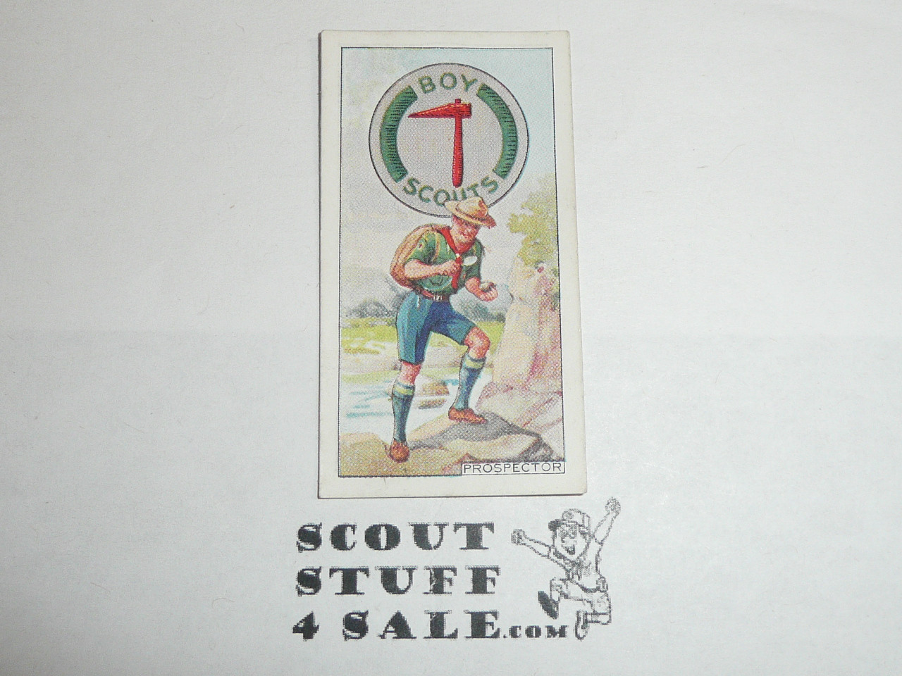 CWS Cigarette Company Premium Card, Boy Scout Badges Series of 50, Card #23 Prospector, 1939