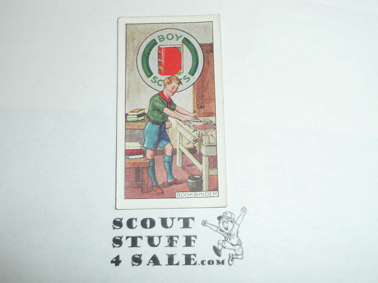 CWS Cigarette Company Premium Card, Boy Scout Badges Series of 50, Card #32 Bookbinder, 1939