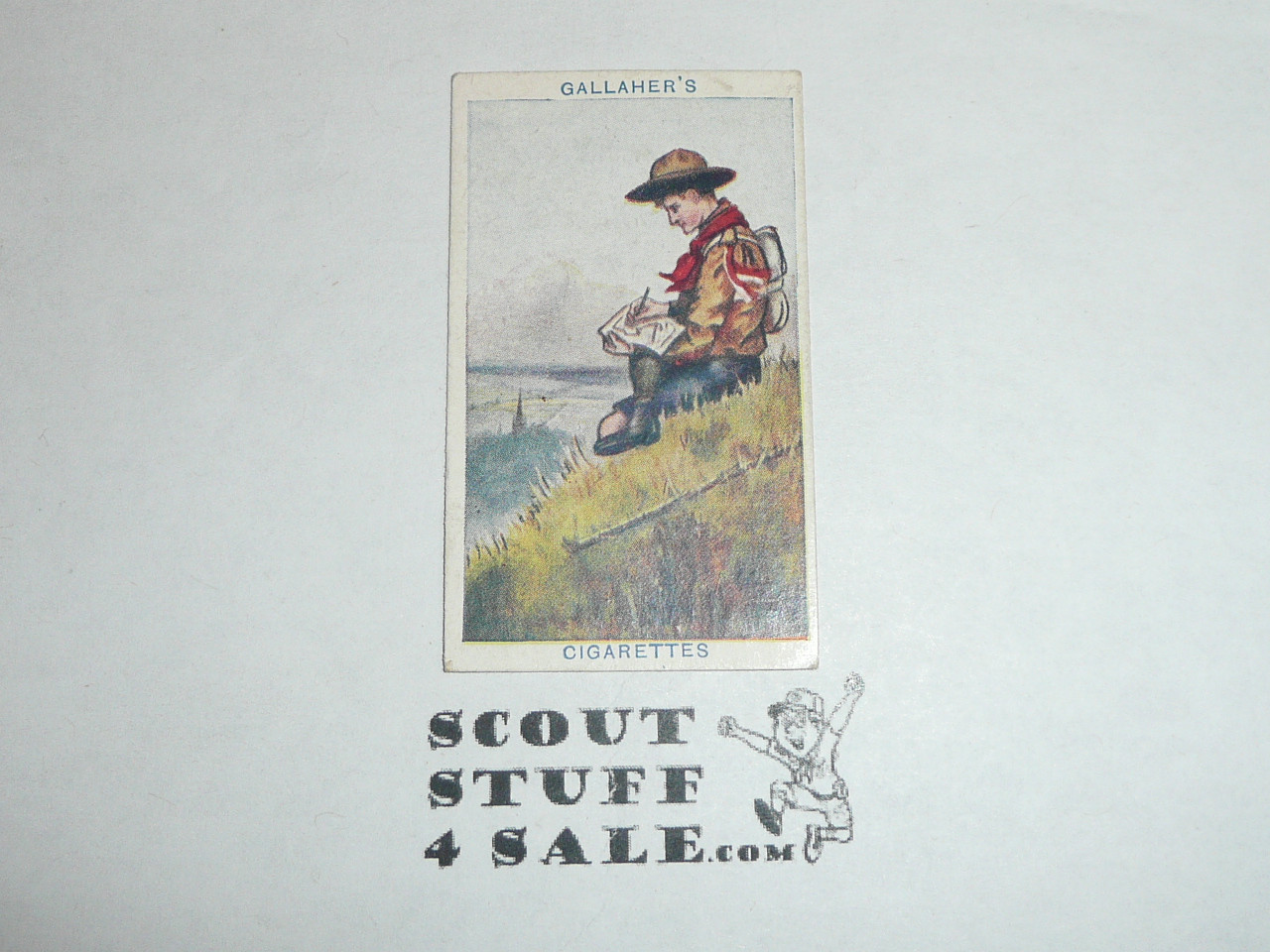 Gallaher ltd Cigarette Company Premium Card, Boy Scout Series of 100, Card #22 How to Make a Map, 1911