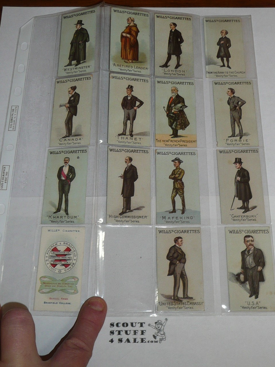 Wills Cigarette Company Premium Card, Vanity Fair Series of 50 Unnumbered, COMPLETE Set, 1902