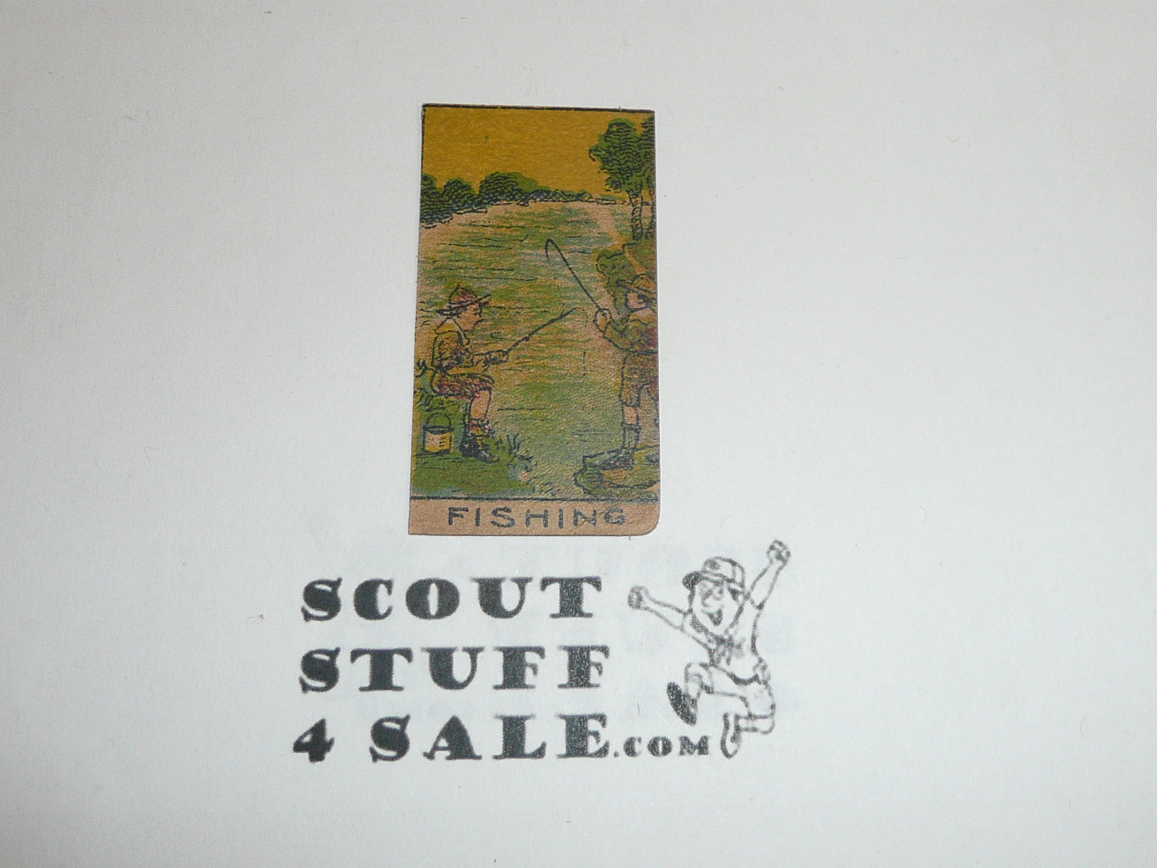 U.S. Boy Scout Series of 10, comic style trading cards, Fishing, Teens