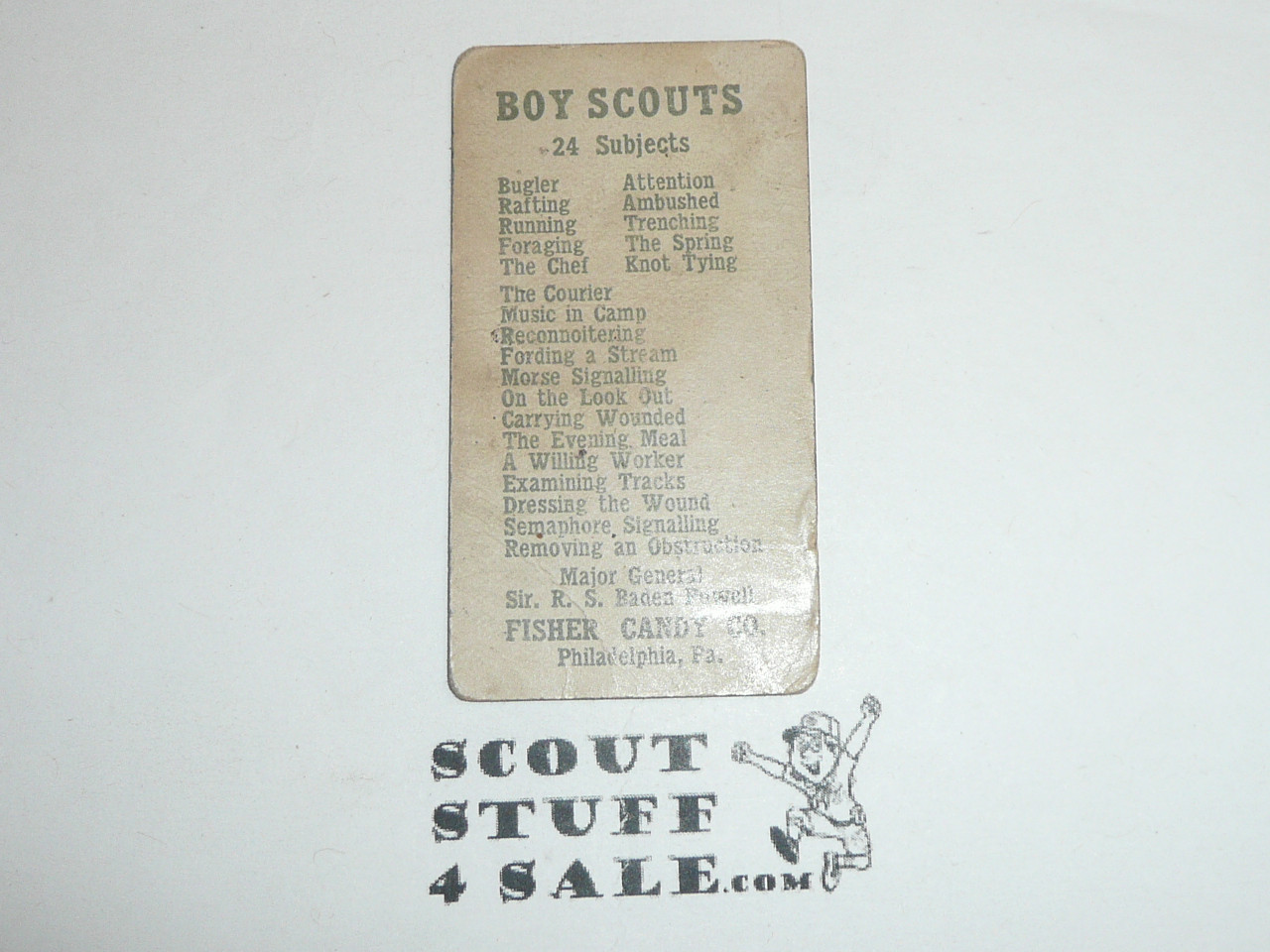 Fisher Candy Company, Philadelphia Pa, Boy Scout Card Series of 24, The Chef, 1910