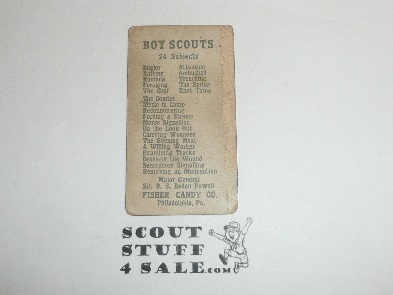 Fisher Candy Company, Philadelphia Pa, Boy Scout Card Series of 24, The Courier, 1910