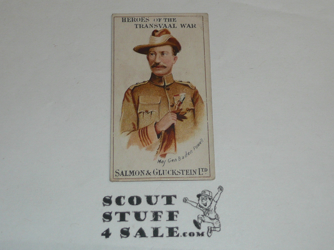 Salmon & Gluckstein Ltd Cigarette Premium Card, Heroes of the Transvaal War Series, Major-General Baden-Powell, great condition