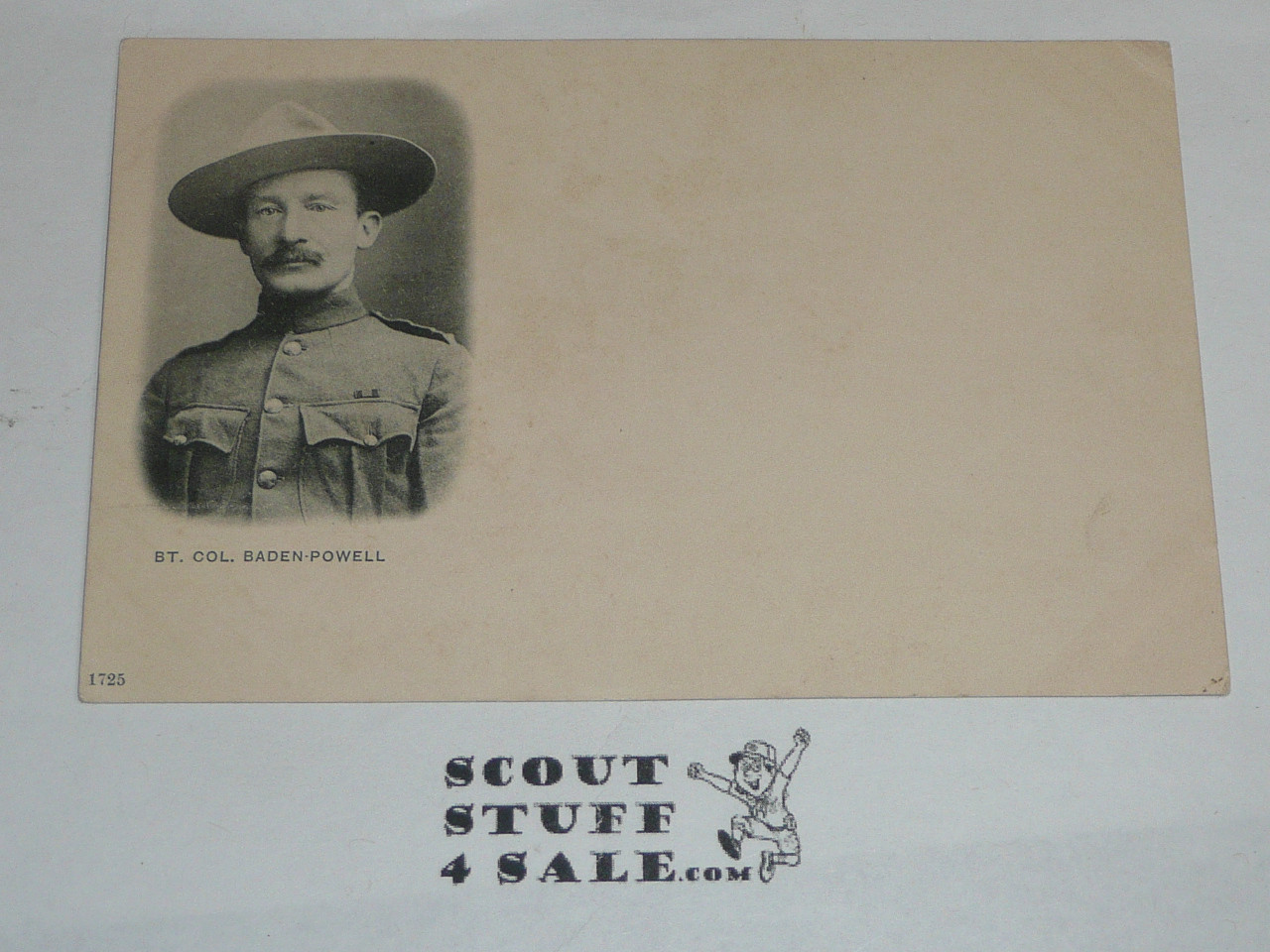 Colonel Baden Powell Note Postcard, late 1800's, UNUSED