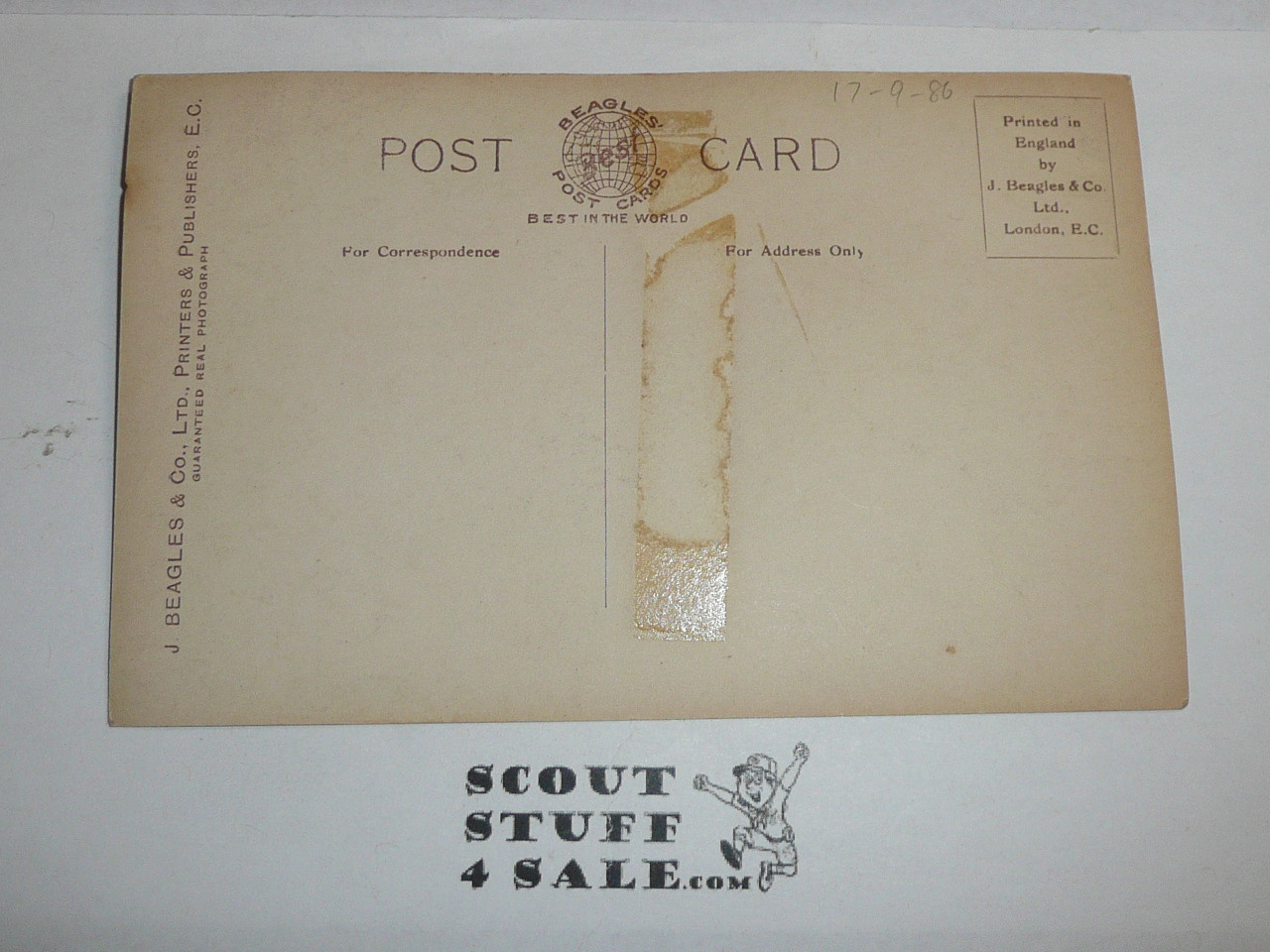 Lt. Gen Sir R. S. S. Baden Powell early Postcard, 1900, UNUSED