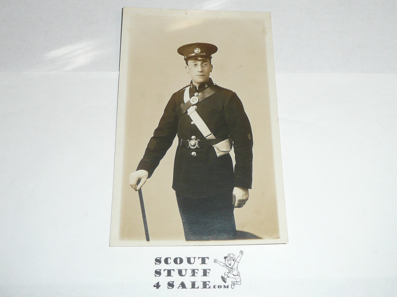 Photo Postcard of a man in uniform which may be Boy Scout, unused