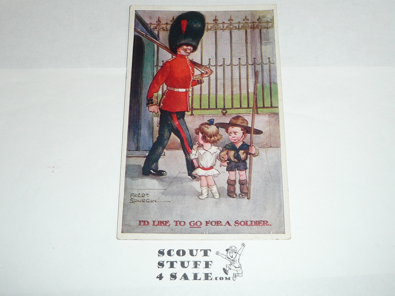 Teen's British Boy Scout Postcard, I'd Like to Go for a Soldier