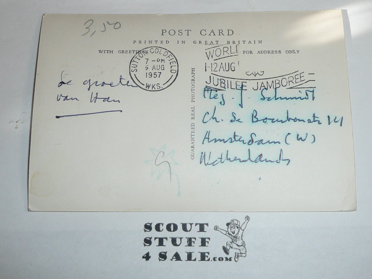 1957 World Jamboree Official Postcard of Arrowe Park Gateway