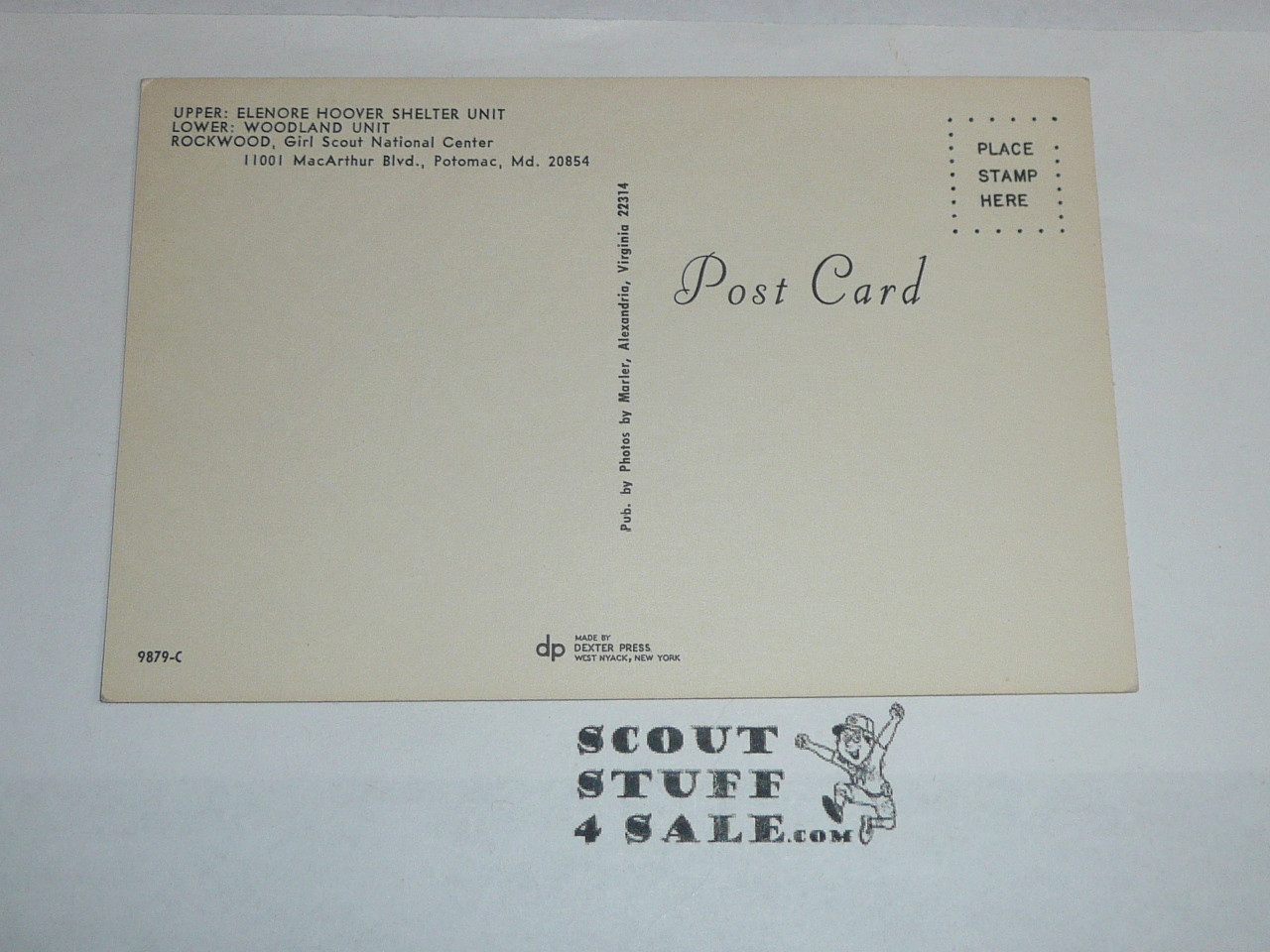 Girl Scout Post card, Rockwood National Girl Scout Center, 2 Outpost Units,  Potomac MD