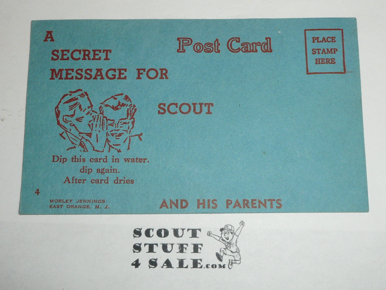 Secret Message Boy Scout Postcard