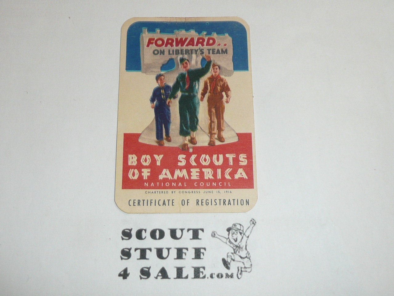 1955-1956 Boy Scout Membership Card, 2 signatures, buyer to receive a card expiring ranging from 1955-1956 of this style, BSMC69