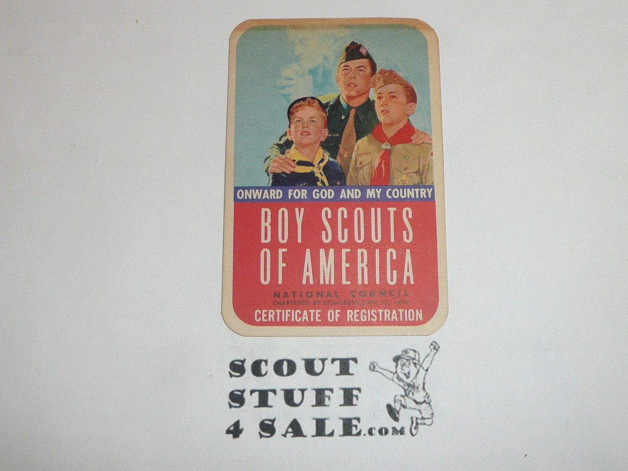 1955-1957 Boy Scout Membership Card, 2 signatures, buyer to receive a card expiring ranging from 1955-1957 of this style, BSMC70