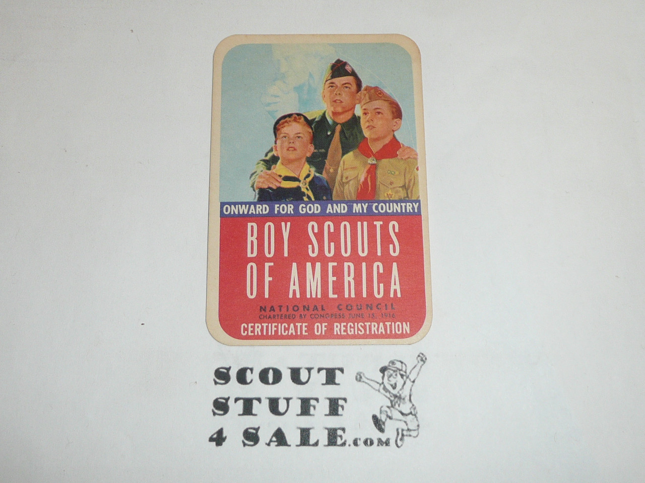 1957-1960 Boy Scout Membership Card, 2 signatures, buyer to receive a card expiring ranging from 1957-1960 of this style, BSMC71