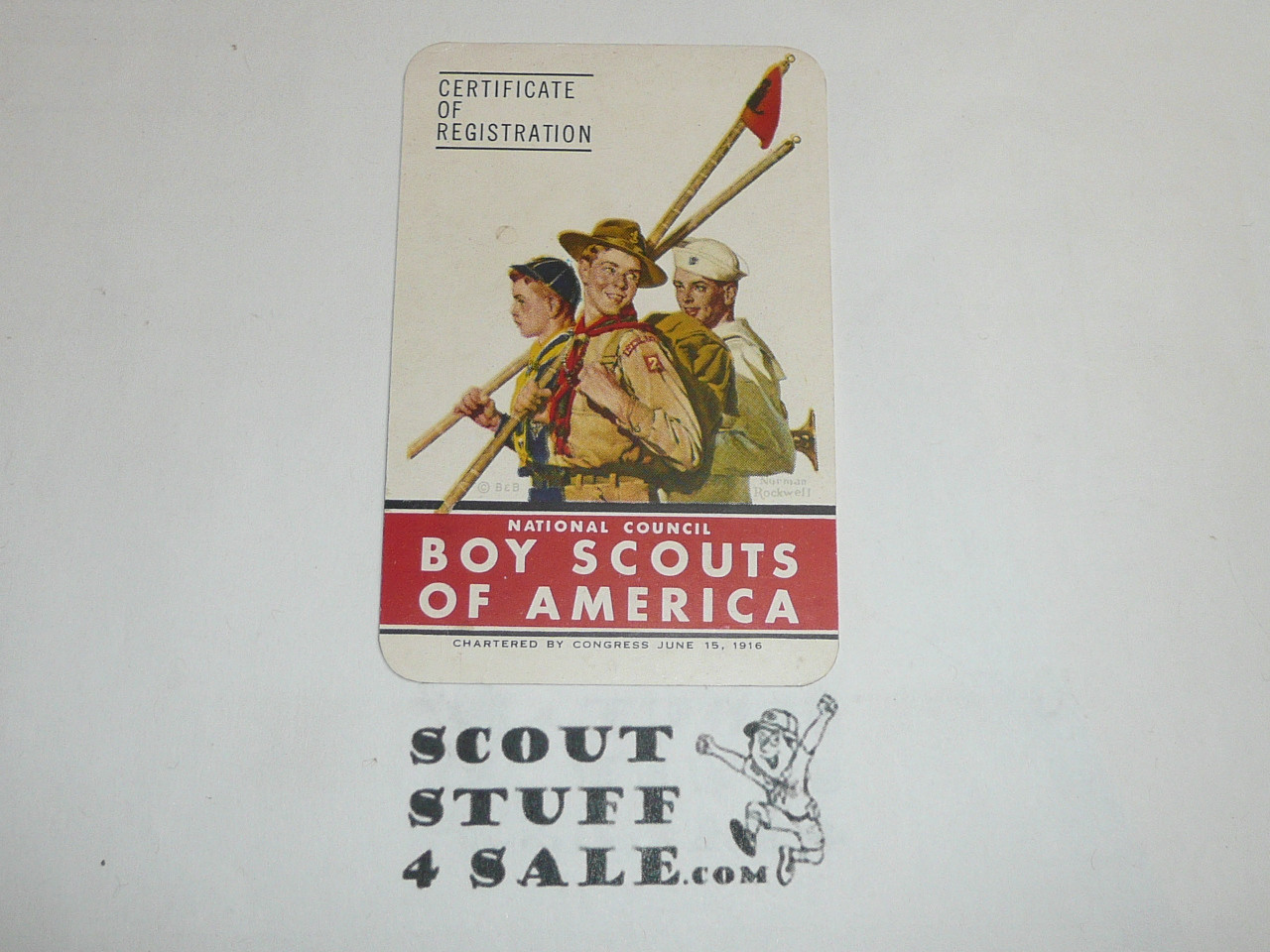 1948 Boy Scout Membership Card, 6 signatures, buyer to receive a card expiring ranging from 1948 of this style, BSMC75