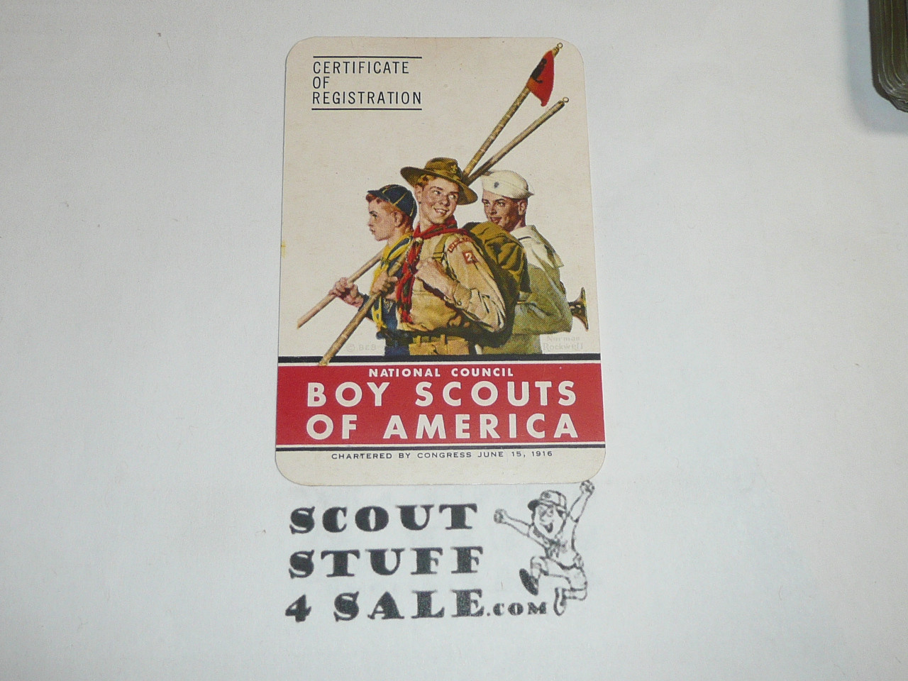 1947-1948 Cub Scout Membership Card, 6 signatures, buyer to receive a card expiring ranging from 1948-1949 of this style, BSMC76