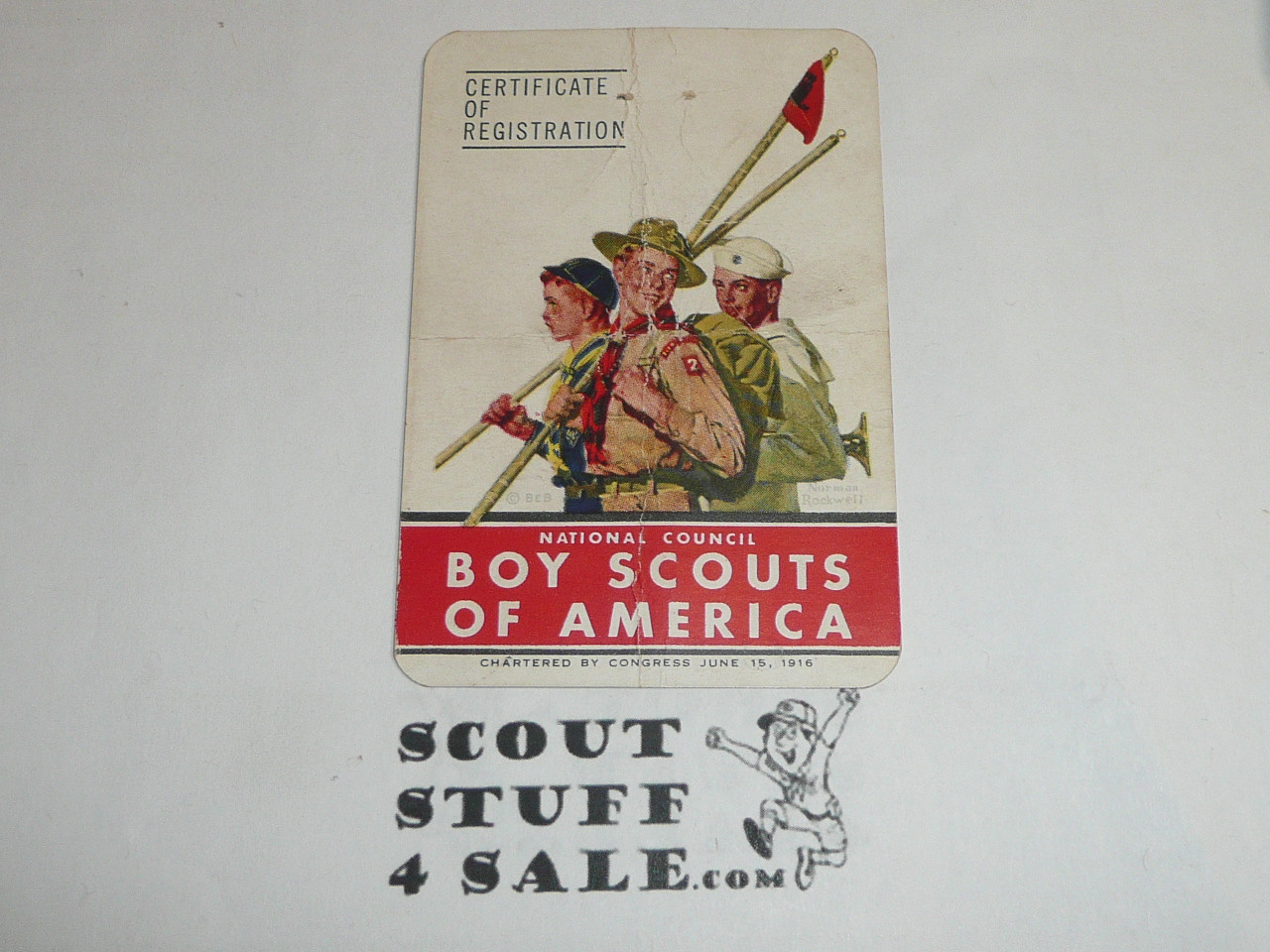 1949-1950 Cub Scout Membership Card, 6 signatures, buyer to receive a card expiring ranging from 1949-1950 of this style, BSMC78