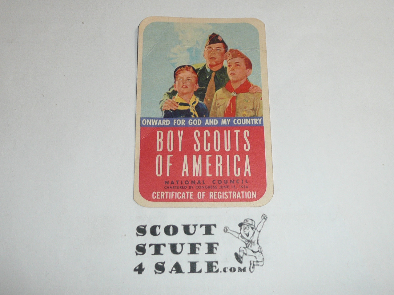 1958 Explorer Scout Membership Card, 2 signatures, buyer to receive a card expiring ranging from 1958 of this style, BSMC93