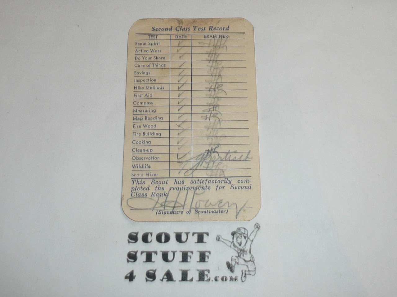 1954 Tenderfoot Scout Rank Achievement Card, Los Angeles Area Council, Boy Scout