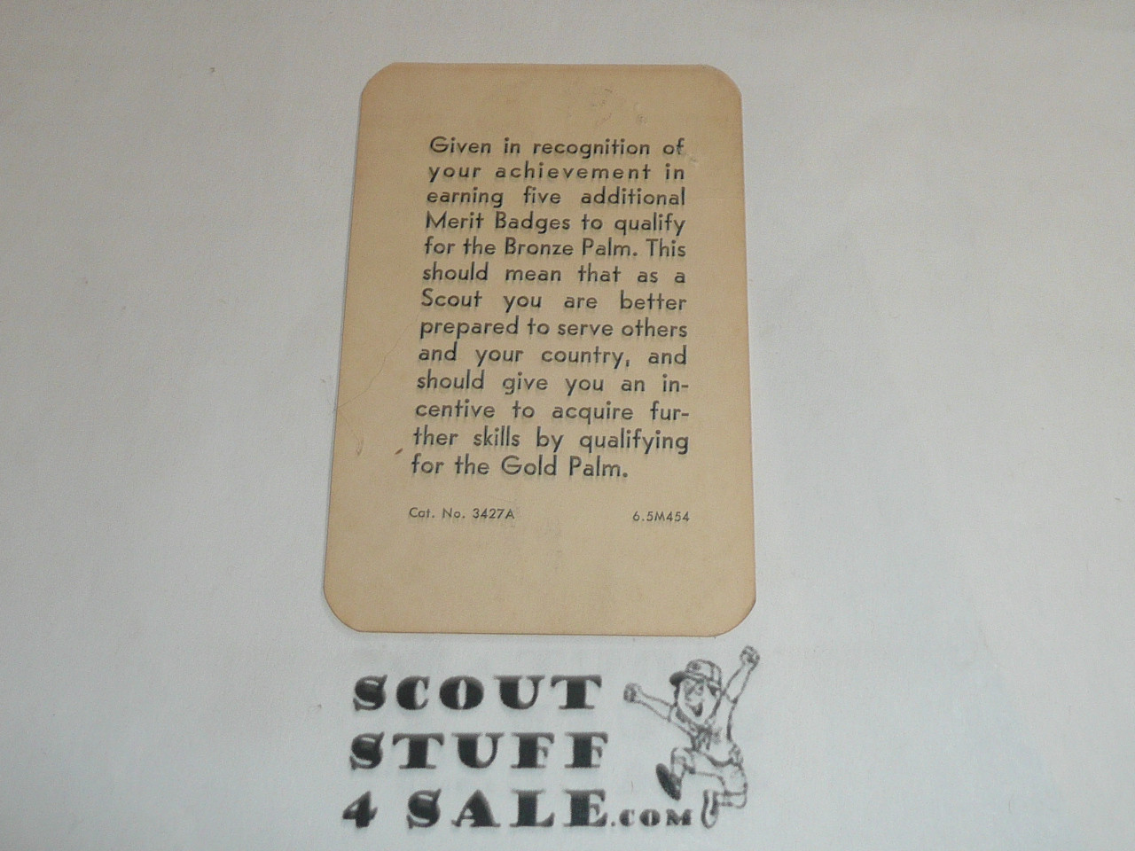 1963 Eagle Scout with Bronze Palm Rank Achievement Card, Boy Scout
