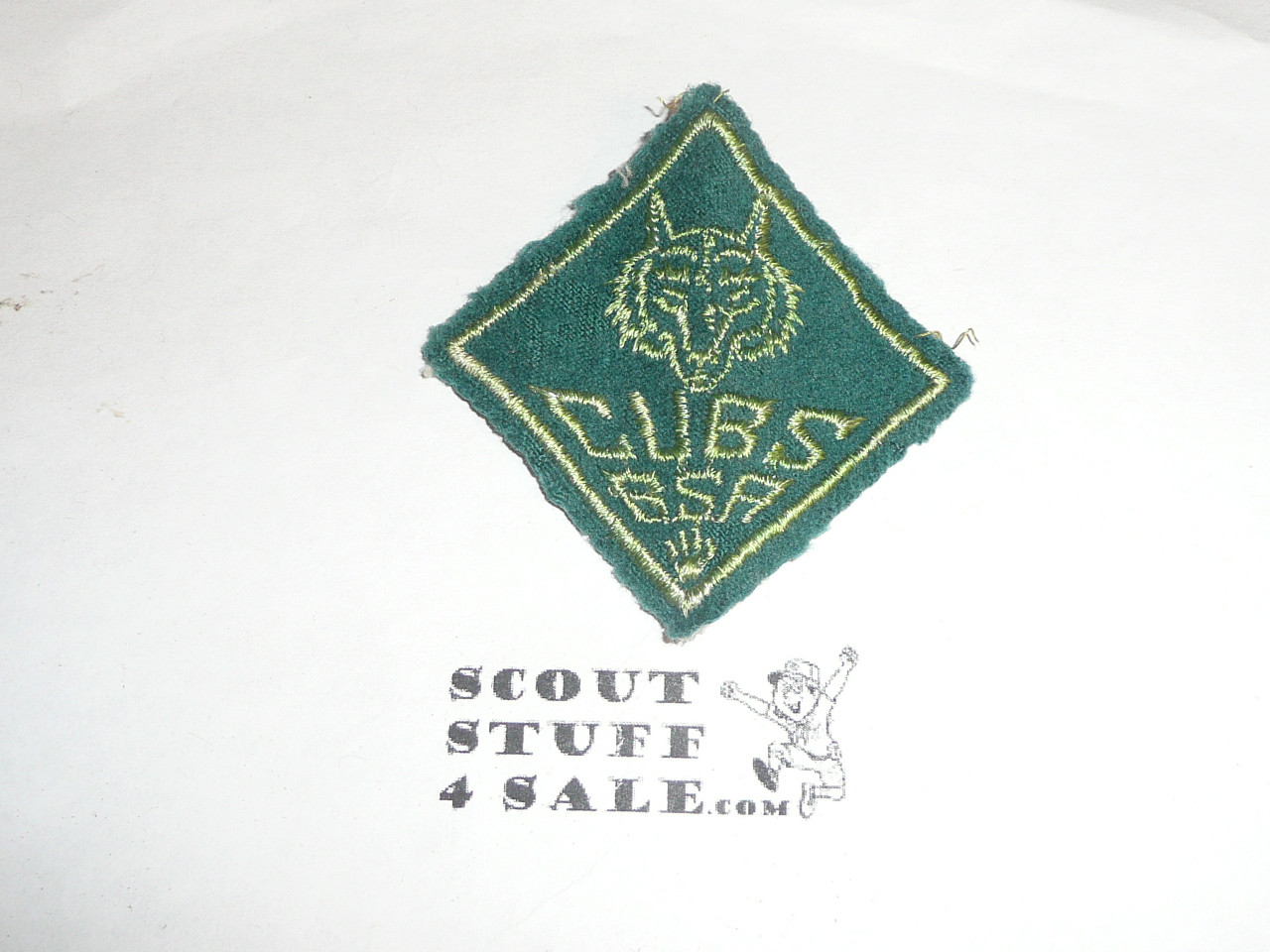 Cubmaster Patch (C-CM1), 1932-1940's, used, green color ran into white thread