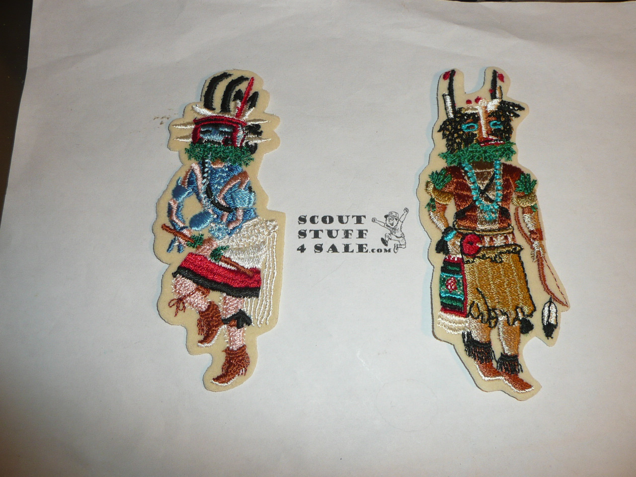 Set of 10 Embroidered on Felt Kachina Dancer Patches, Boy Scouts