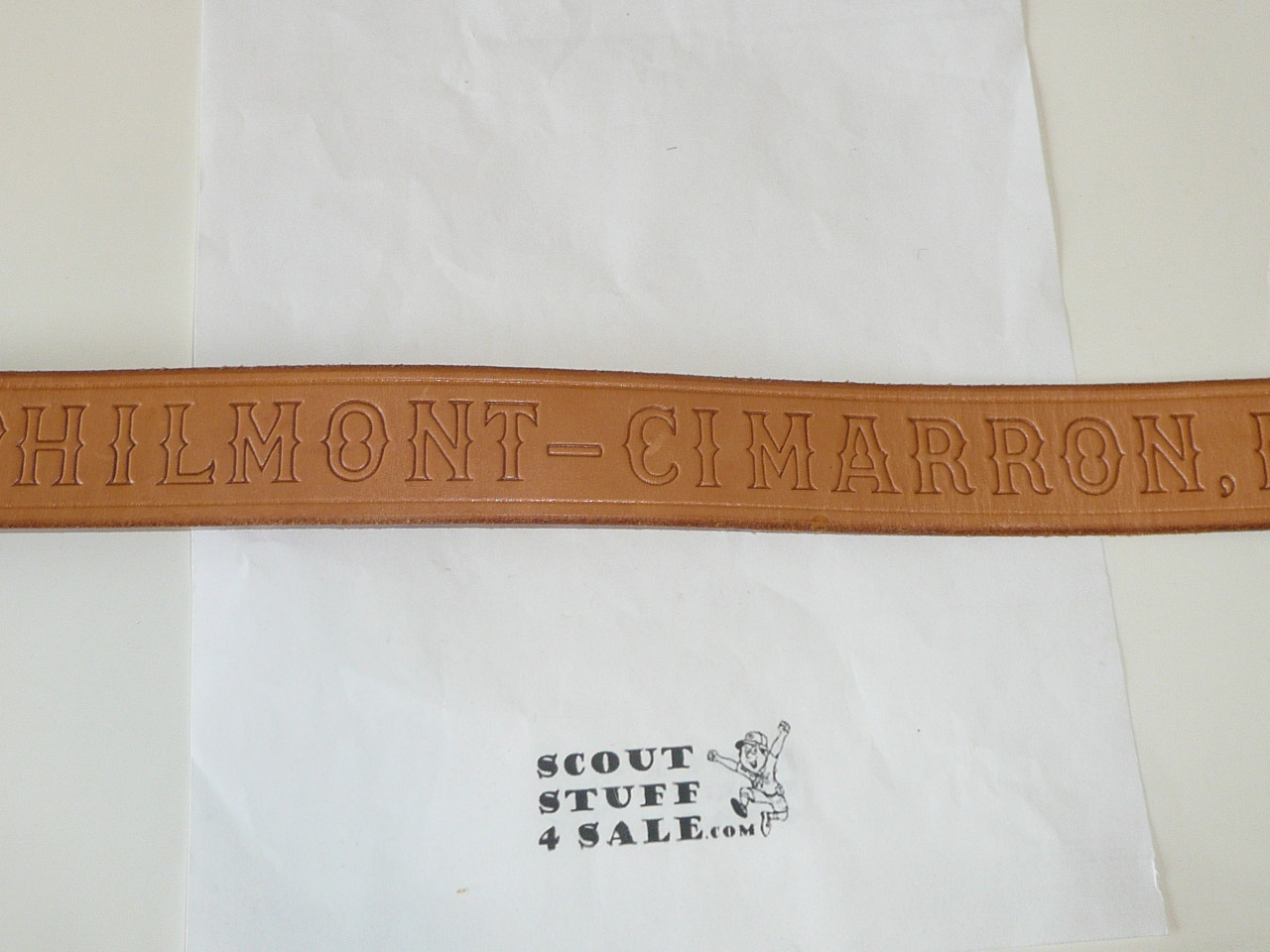 Philmont Scout Ranch, Tooled Leather Belt, 24" waist, Lite Wear